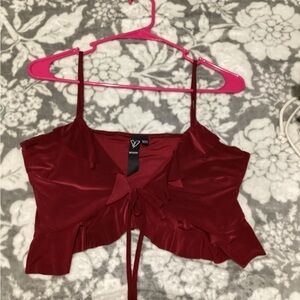 Windsor Red Satin Camisole Top